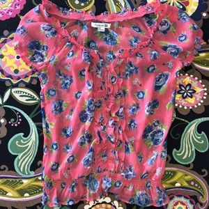 Sheer Pink flowered top